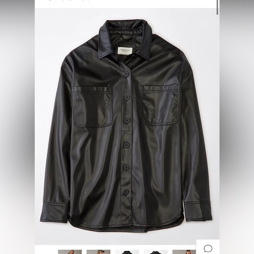 Vegan leather shacket